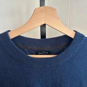 Daniel Hechter Blue Cotton Cashmere Crewneck Slim Fit Preppy Sweater Men’s M NWT